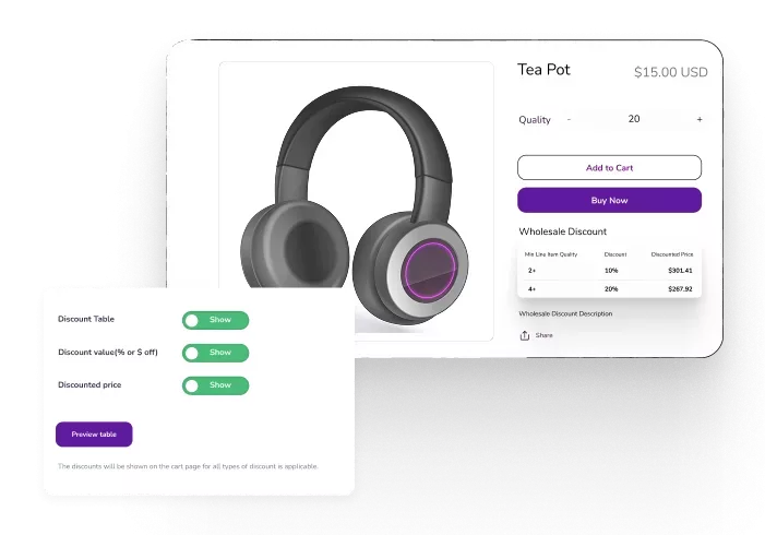 Wholesale B2B pricing Shopify app interface